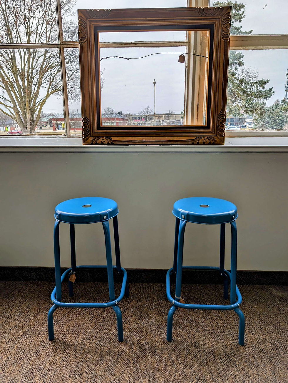 Thumbnail: blue metal stool