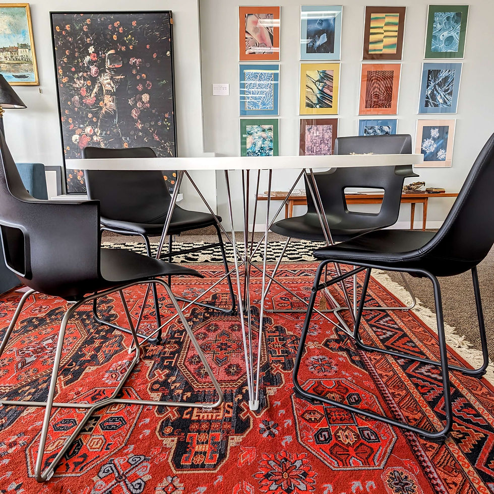 Thumbnail: Steelcase black + metal modern chair