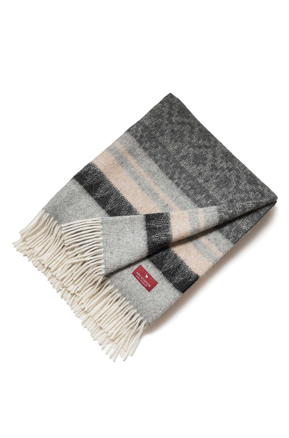 Alpaka Decke MUNDO – beige/grau