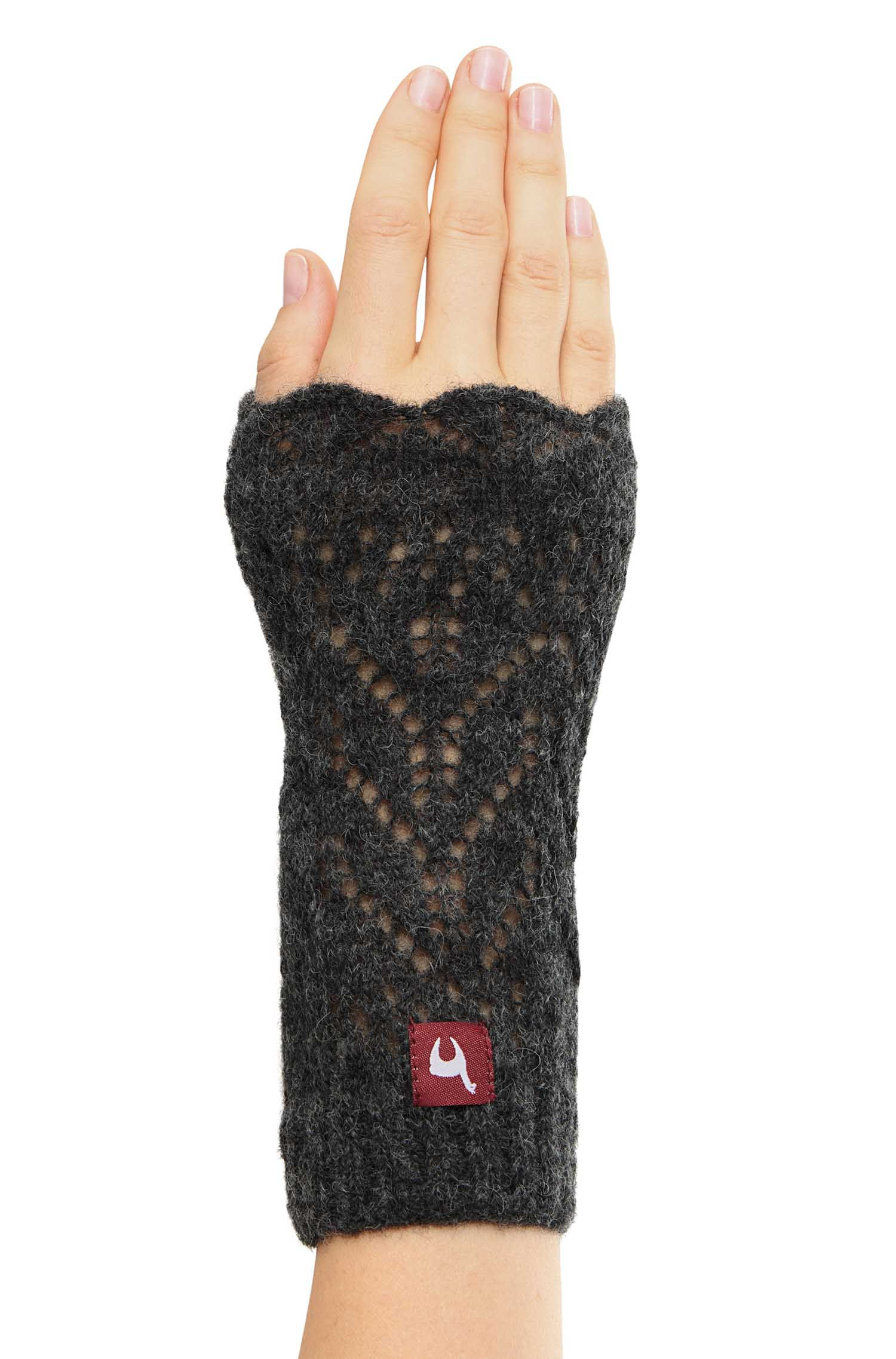Alpaka Pulswärmer HADIA aus 55% Baby Alpaka & 26% Merino – anthrazit