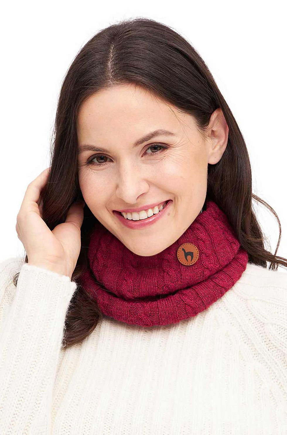 Miniaturbild: Alpaka Loop-Schal SUAVE aus Baby Alpaka und Merino – rot