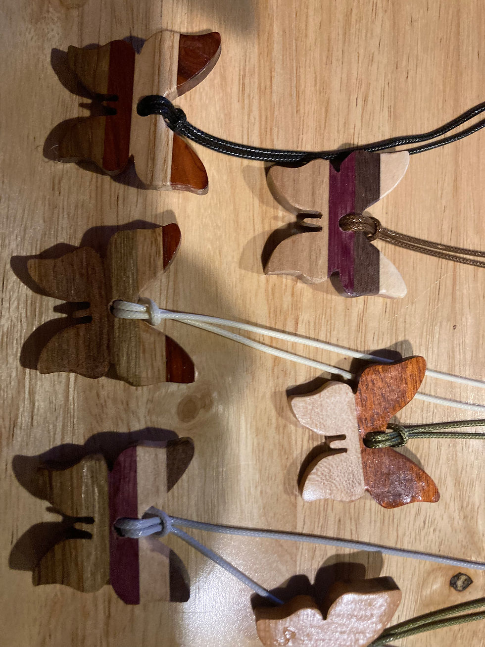 Thumbnail: Handcrafted Wooden Butterfly Pendant – Transformation & New Beginnings