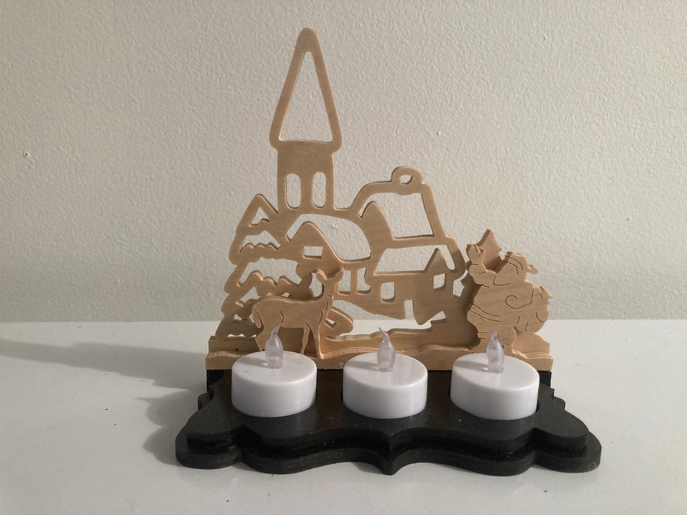 Thumbnail: Santa and Deer Tea Light Holder