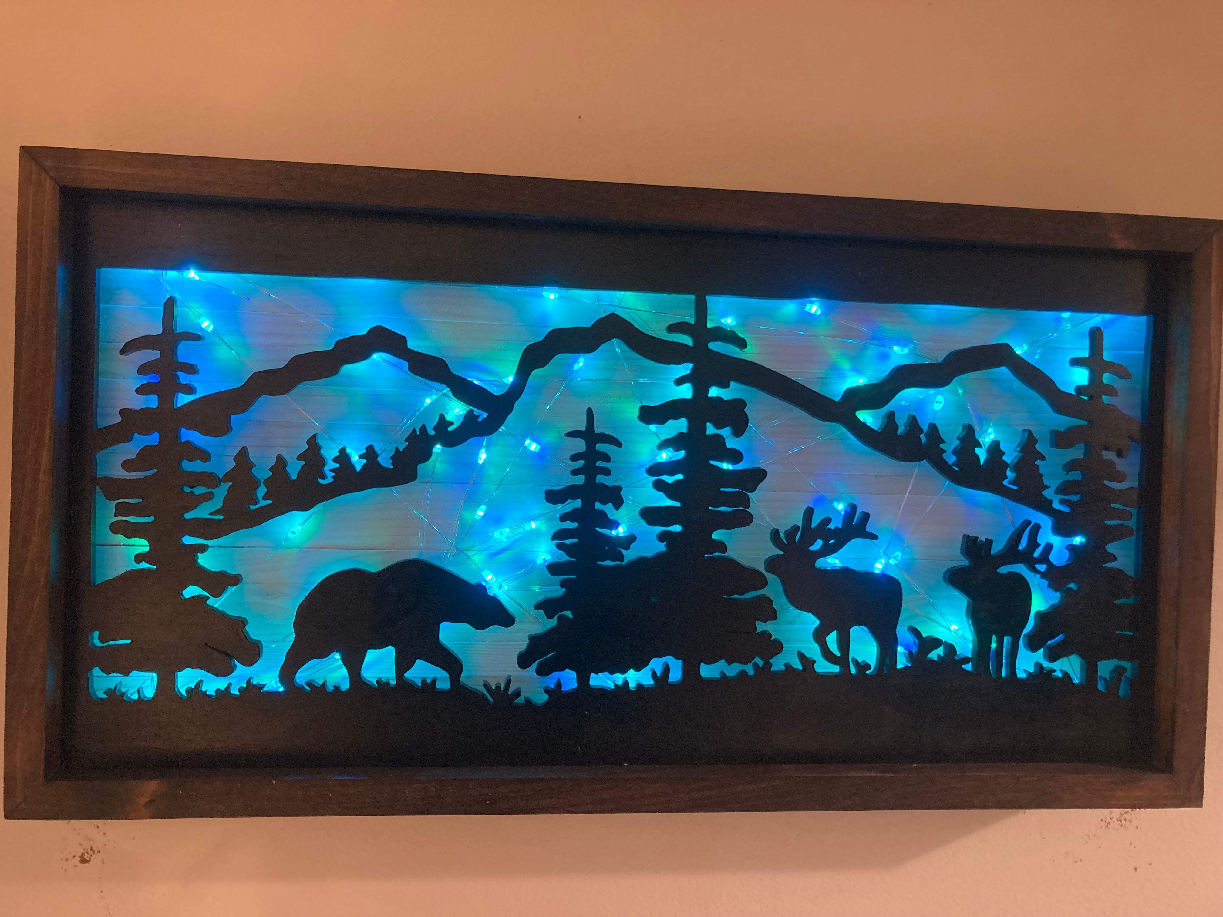 Rustic Bear and Elk Silhouette