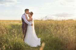Stunning bride and groom at sunset