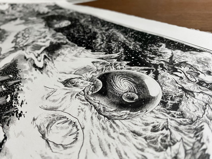 illustration, ink illustration, inktober, fantasy map, map, portulans, creatures