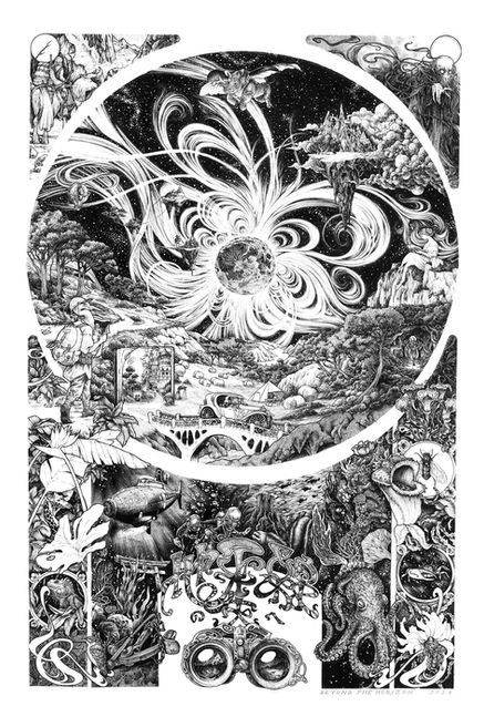 illustration, ink illustration, india ink, inktober, art nouveau