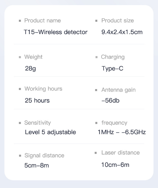 Miniatura: Wireless Signal Detector & Camera Anti-Theft Device