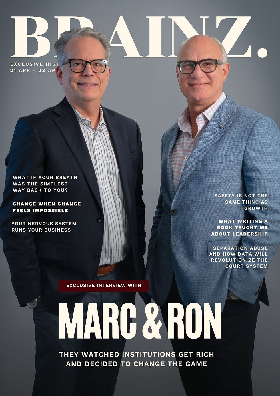 Marc Esrig and Ron Schinik Cover Brainz Magazine.jpg