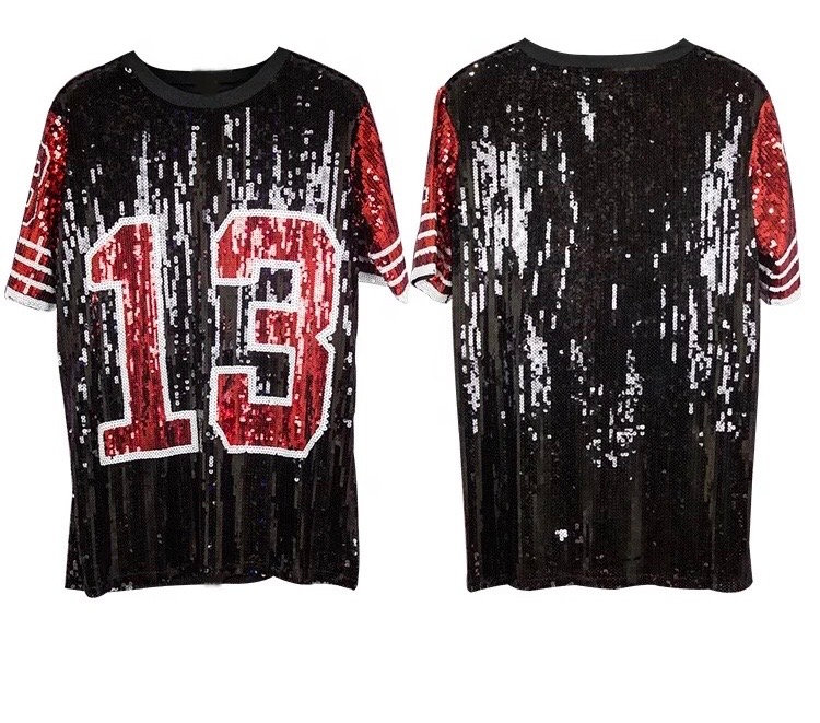sequin jersey shirt