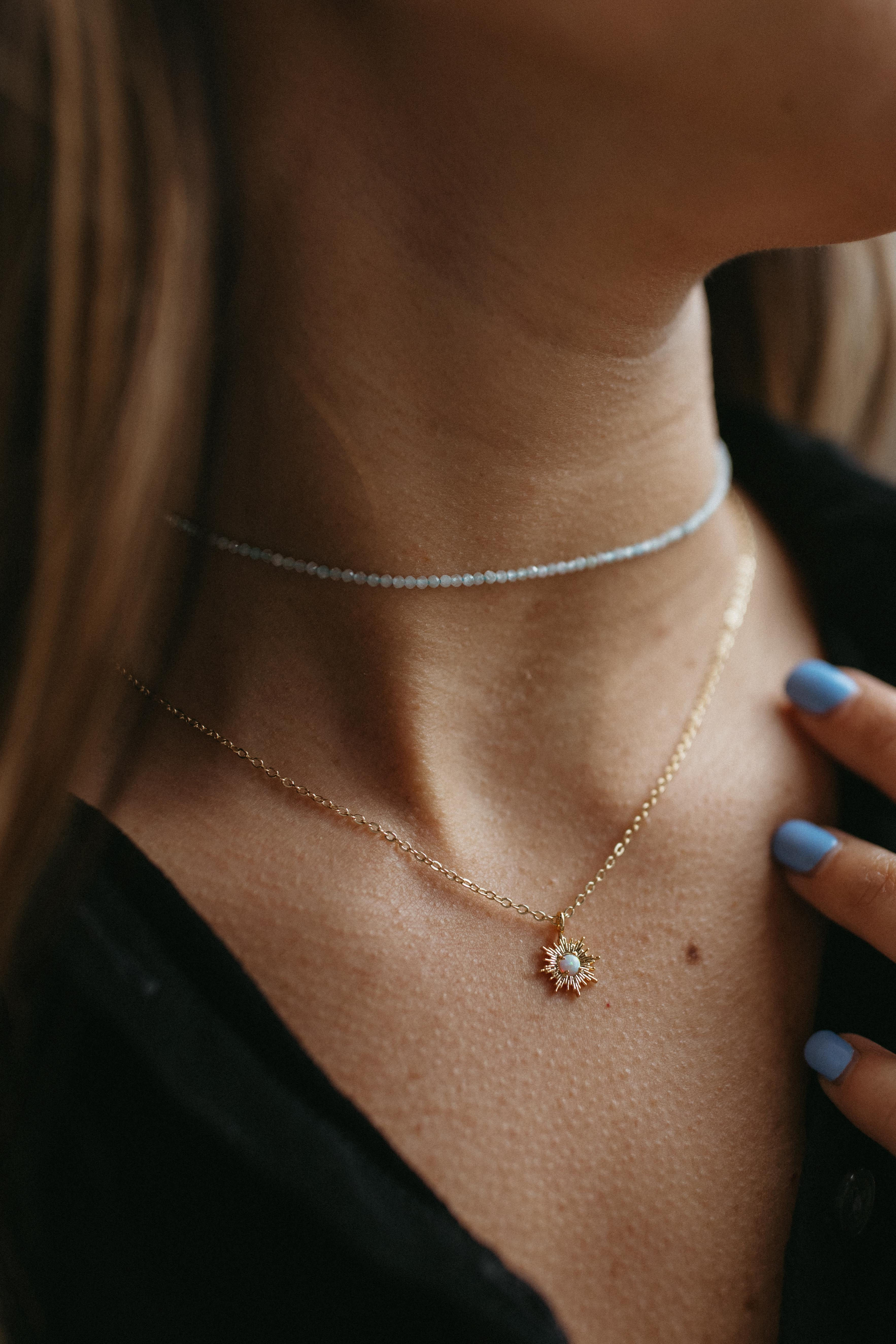Aquamarine choker