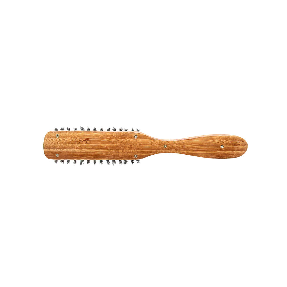 Bass Brushes Shine & Condition Hairbrush Natural Boar Bristles Natural Bamboo Handle 7 Row Contour