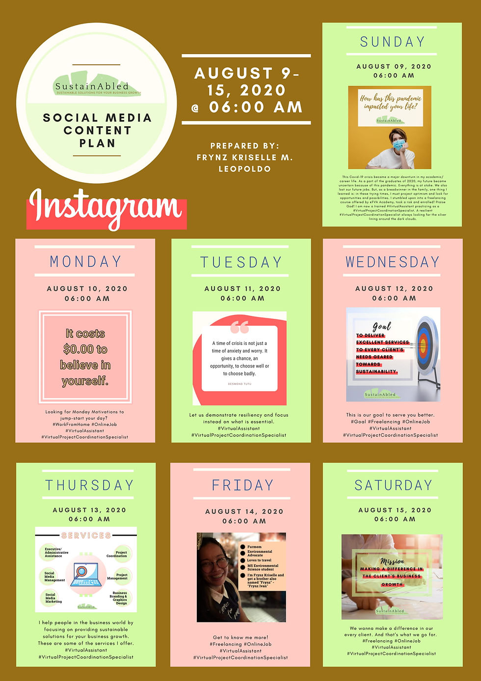 SOCIAL MEDIA CONTENT PLAN_FRYNZ KRISELLE