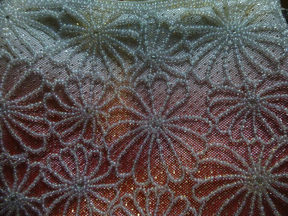 Thumbnail: Beaded Handbag Salmon Pink