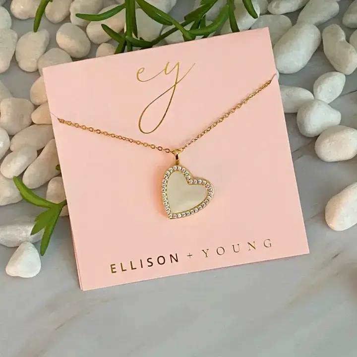 Thumbnail: Shell Heart Locket Pendant Necklace by Ellison Young