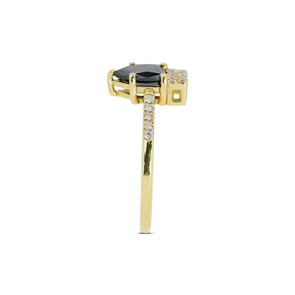 Thumbnail: Glamorous .88ct. Pentagon Modified Brilliant Pave Diamond Ring