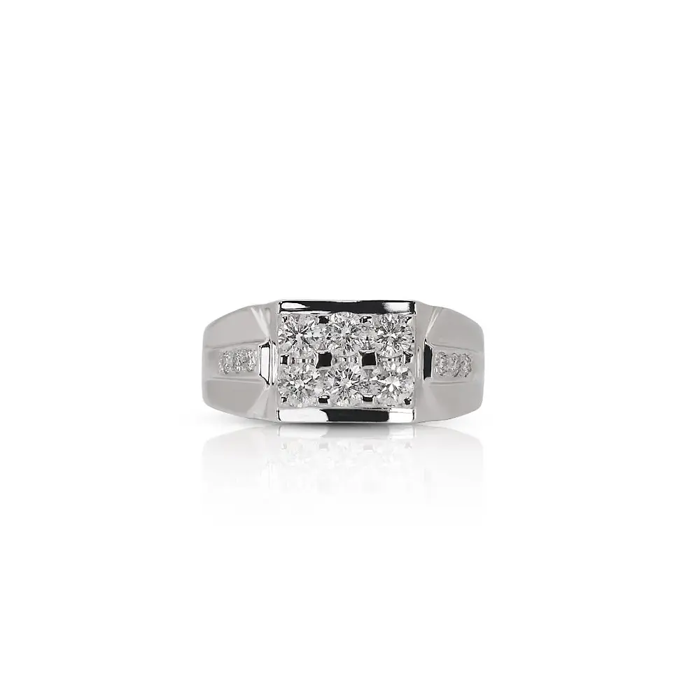 Sophisticated 0.65ct Diamond Ring in 9K White Gold