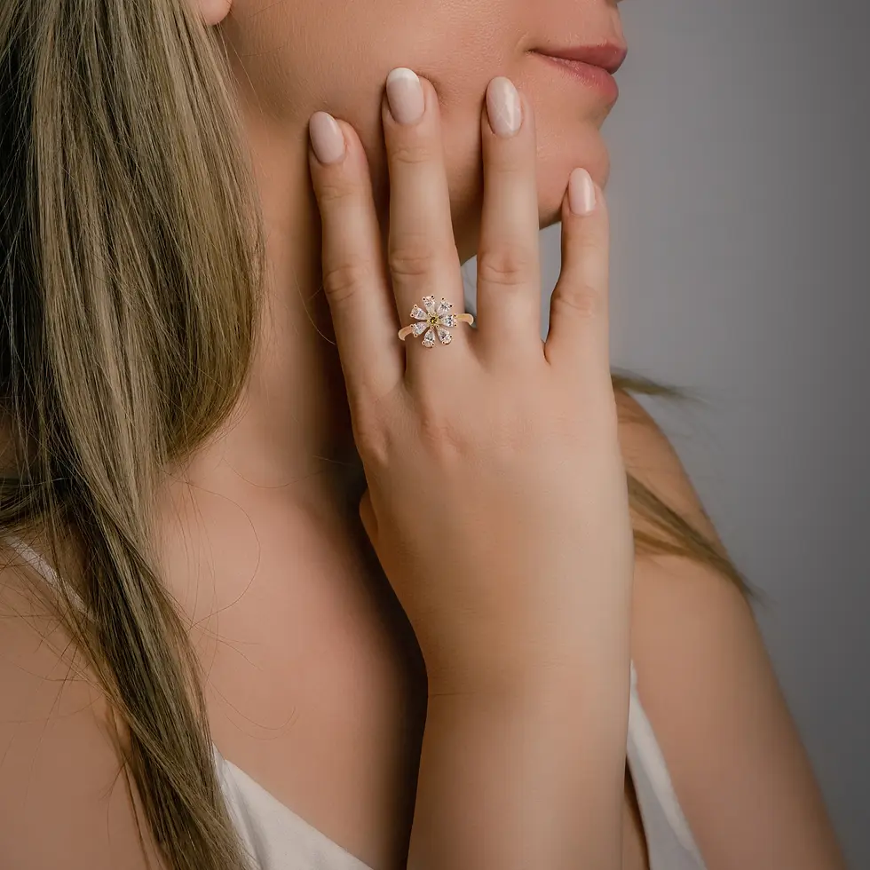 Thumbnail: 1.08ct. Flower Diamond Ring