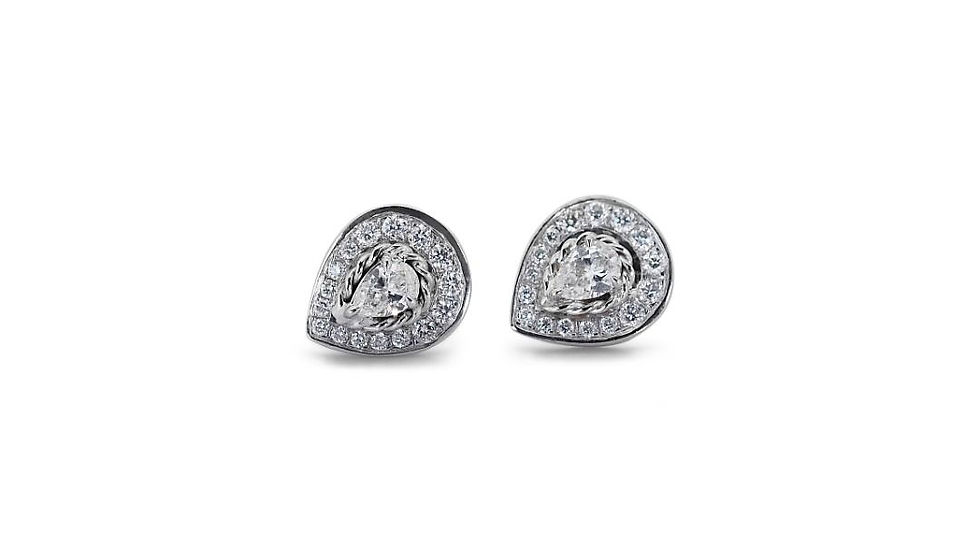 Thumbnail: Glittering .56ct. Pear Modified Brilliant Stud Diamond Earrings