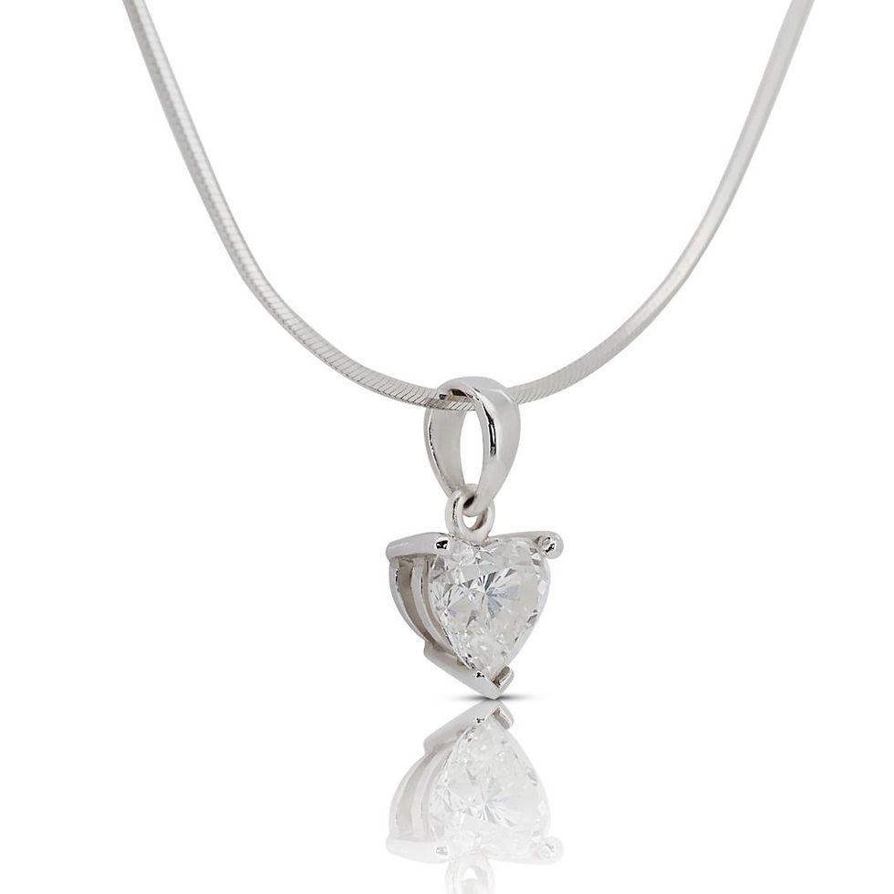 Elegant 1.11ct. Heart Shape Solitaire Diamond Necklace