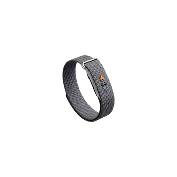 Gray Google Fitbit Air fitness band on a black background, with 350 cal displayed on the strap. Representing Kygo Health's post on how accurate is Google Fitbit Air's calorie burn accuracy.
