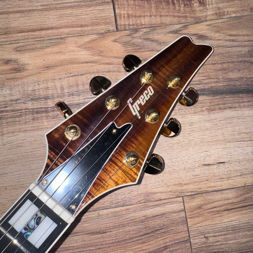 Greco GM CST flamed Hawaiian Koa | Carlino Guitars