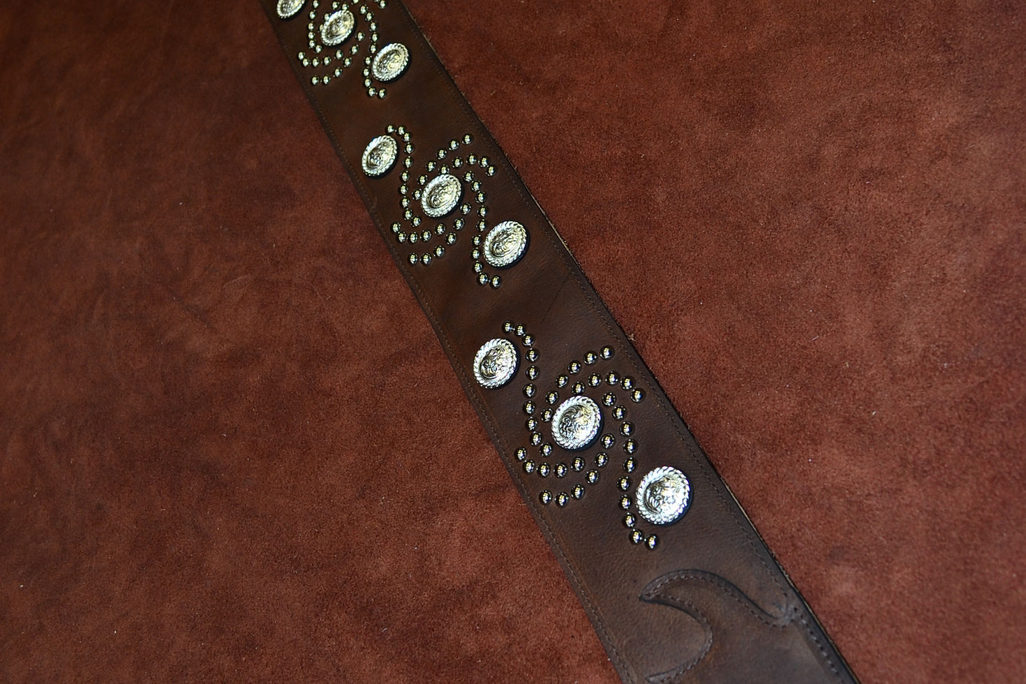 Thumbnail: Carlino Custom Western Swirl, Brown Leather