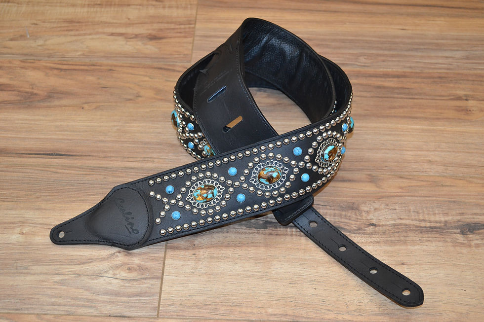 Carlino Ocean Jasper and Bronzite Guitar Strap
