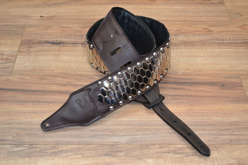 Carlino Custom Anaconda Stud Brown Leather Strap