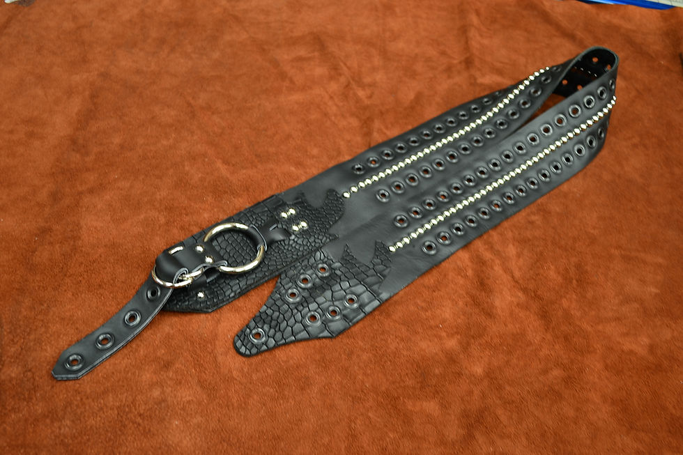Thumbnail: Carlino Gladiator Black Grommet Metalman Strap