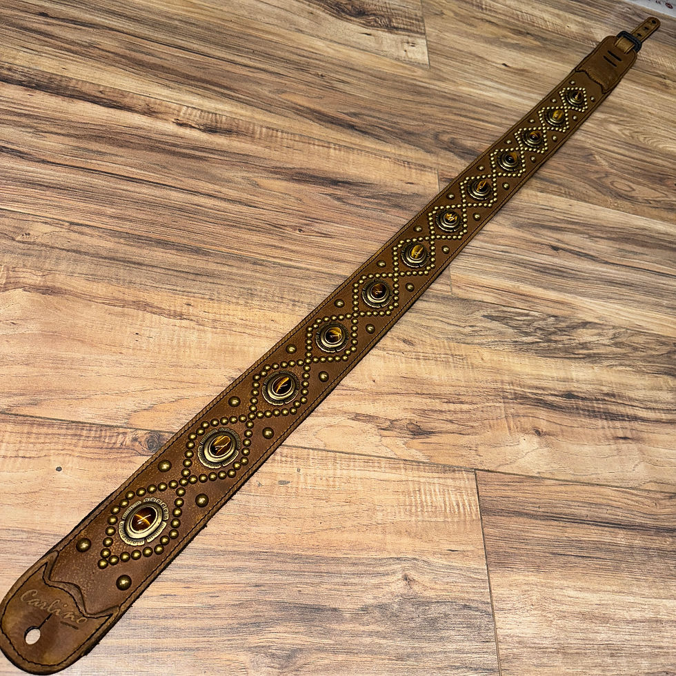 Thumbnail: Carlino Orianthi super soft calf leather TigerEye strap