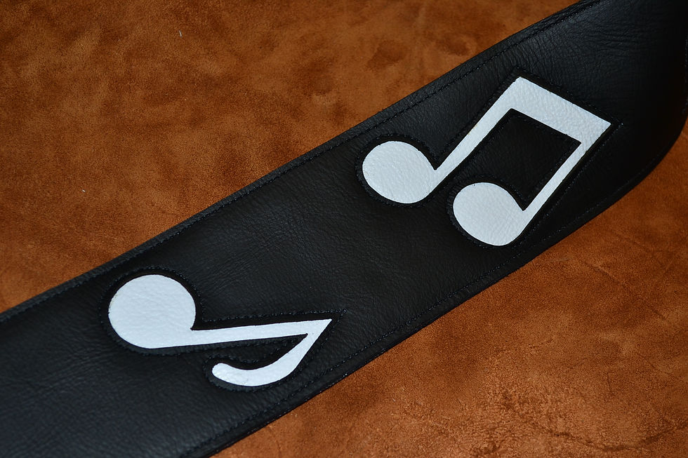 Thumbnail: Carlino Custom SRV Style Notes Black Leather Strap