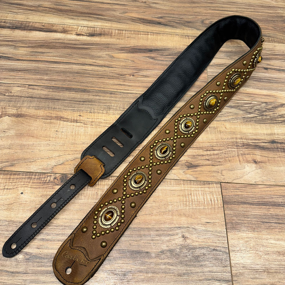 Thumbnail: Carlino Orianthi super soft calf leather TigerEye strap