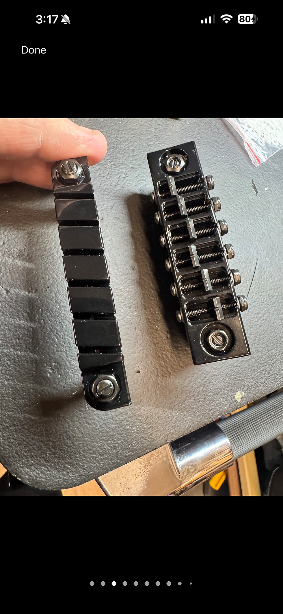 Thumbnail: Carlino Rock Bottom Bridge and tailpiece set with sustain block black 