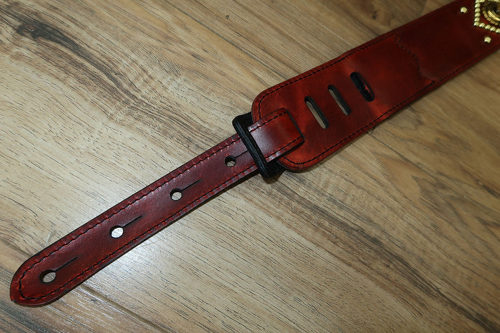 Thumbnail: Carlino Orianthi Vampire Latigo Leather Strap with Gold