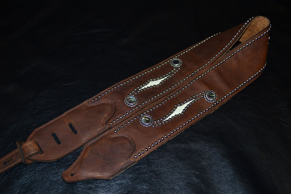 Carlino Custom Western F Hole Brown Leather Strap