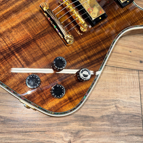 Greco GM CST flamed Hawaiian Koa | Carlino Guitars