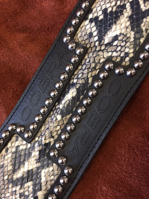 Thumbnail: Carlino Custom Cartouche Snake Stud Leather Strap