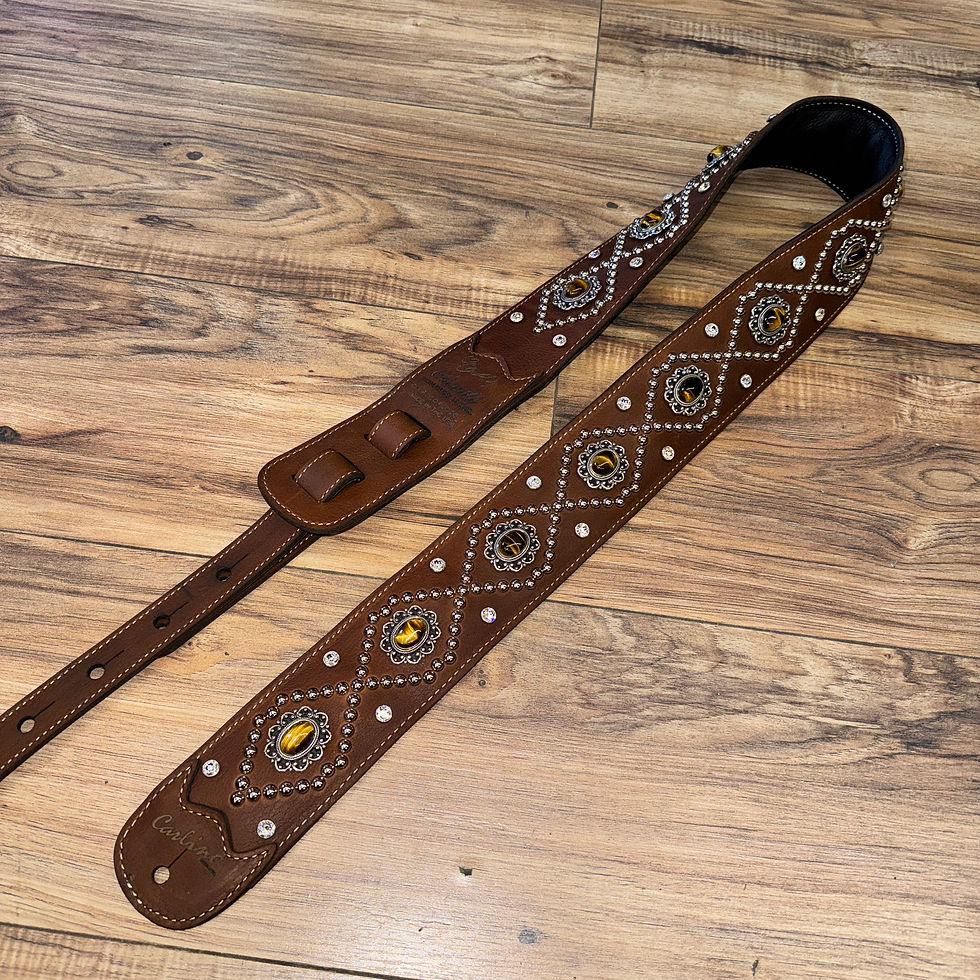 Thumbnail: Carlino Orianthi bison Leather TigerEye Signature Strap
