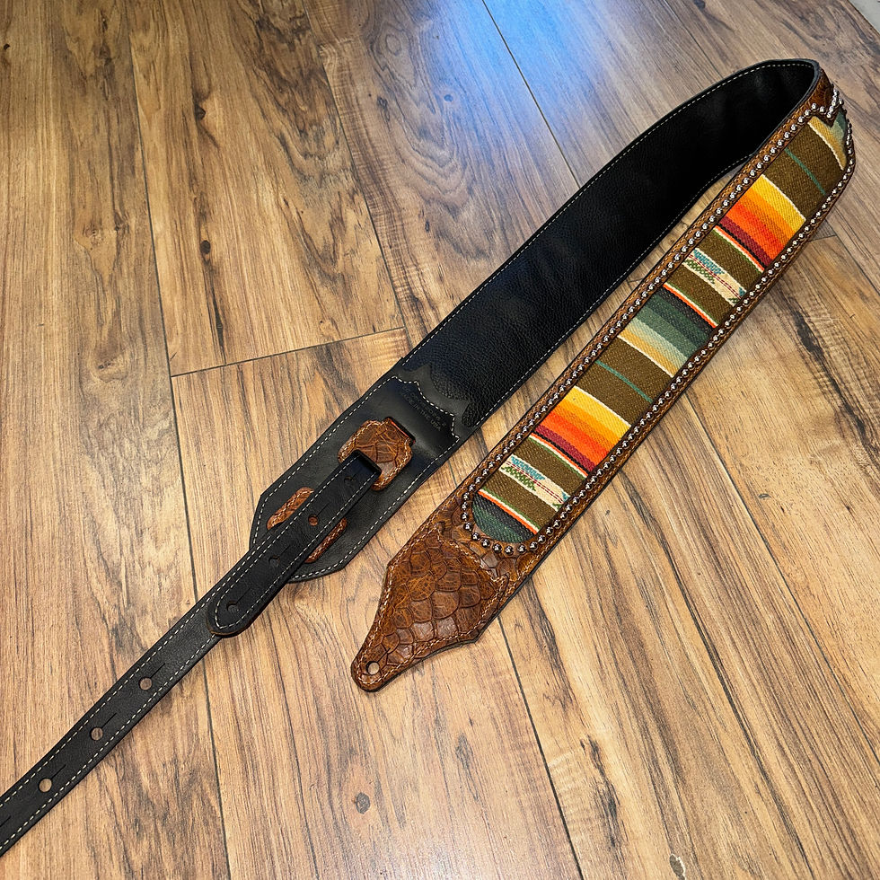 Thumbnail: Carlino Santa Fe Rio Grande tan scale leather strap 