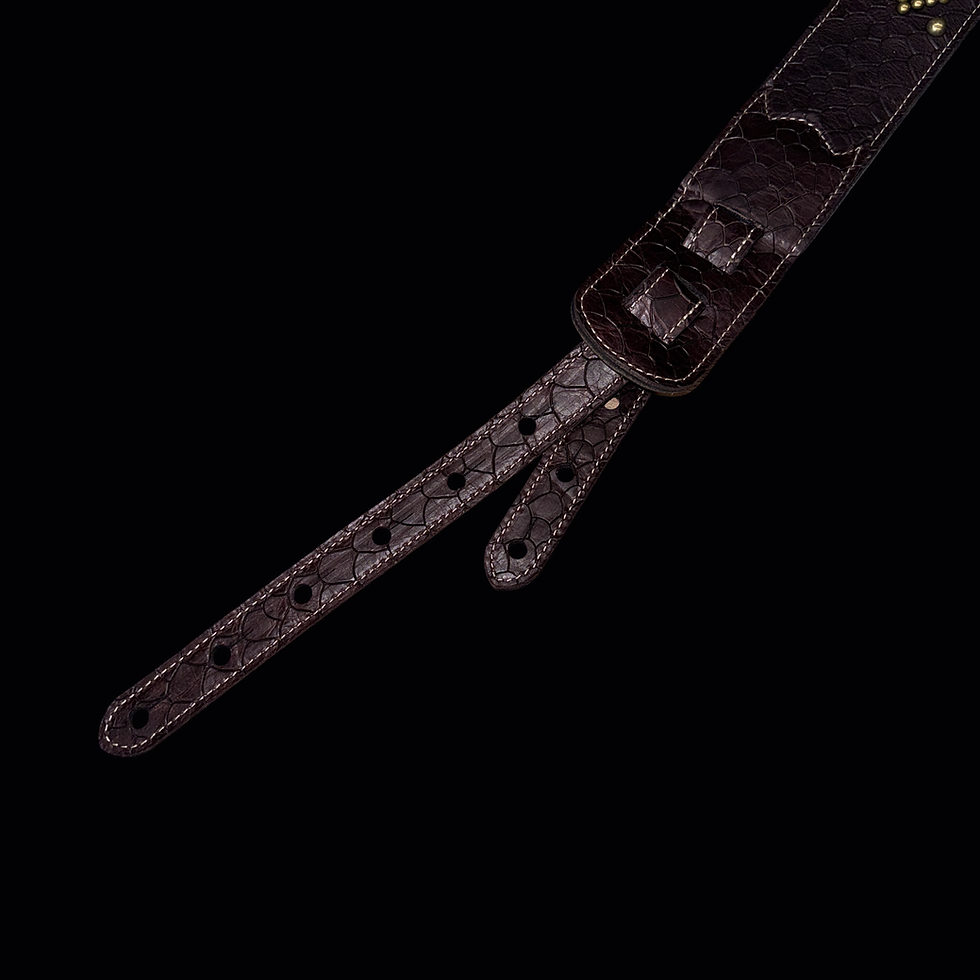 Thumbnail: Carlino Orianthi Chocolate leather strap bronze with lavender 