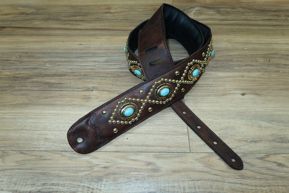 Carlino Orianthi Dark Brown Ranch Turquoise Strap