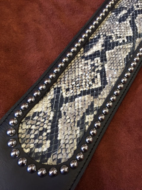 Thumbnail: Carlino Custom Cartouche Snake Stud Leather Strap