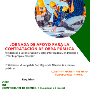 Jornada de Apoyo para la Contratación de Obra Pública