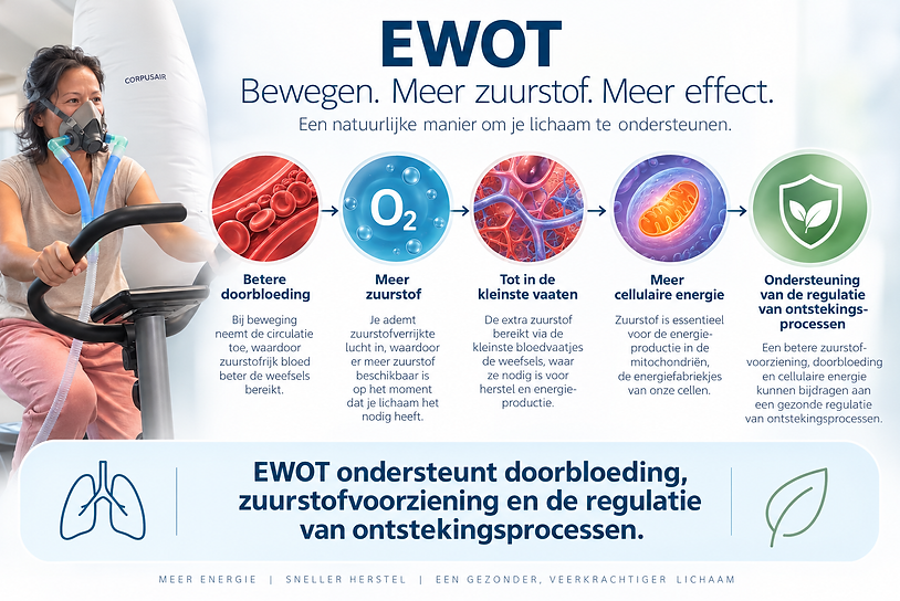 EWOT ondersteunt doorbloeding, zuurstofvoorziening en regulatie van ontstekingsprocessen.p