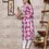 Thumbnail: pink floral kurti for women with elegant white print design