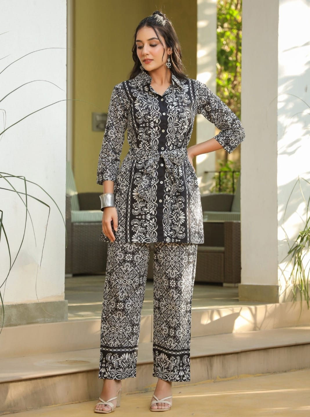 Women Pure Cotton Kurta Palazzo Set