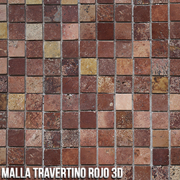 MALLA TRAVERTINO ROJO 3D