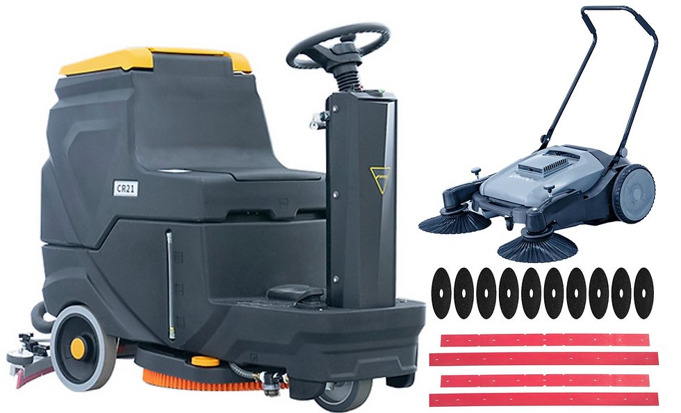 Thumbnail: Happy Combo A: CR21 Floor Scrubber + Floor Sweeper + 6 Mo Accessories