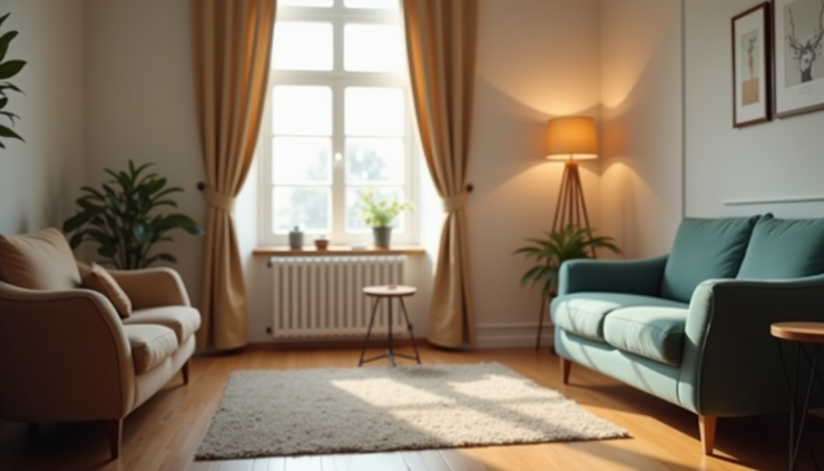 Close-up view of a counselor’s office with comforting decor and a chair ready for a teen client